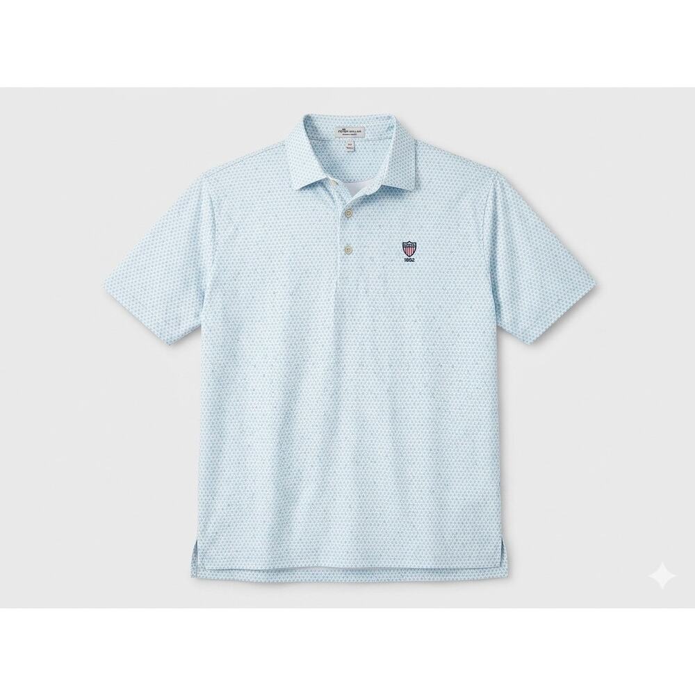 Peter Millar Summer Comfort Polo Shirt | XL Blue Light Pinwheel Geometric
